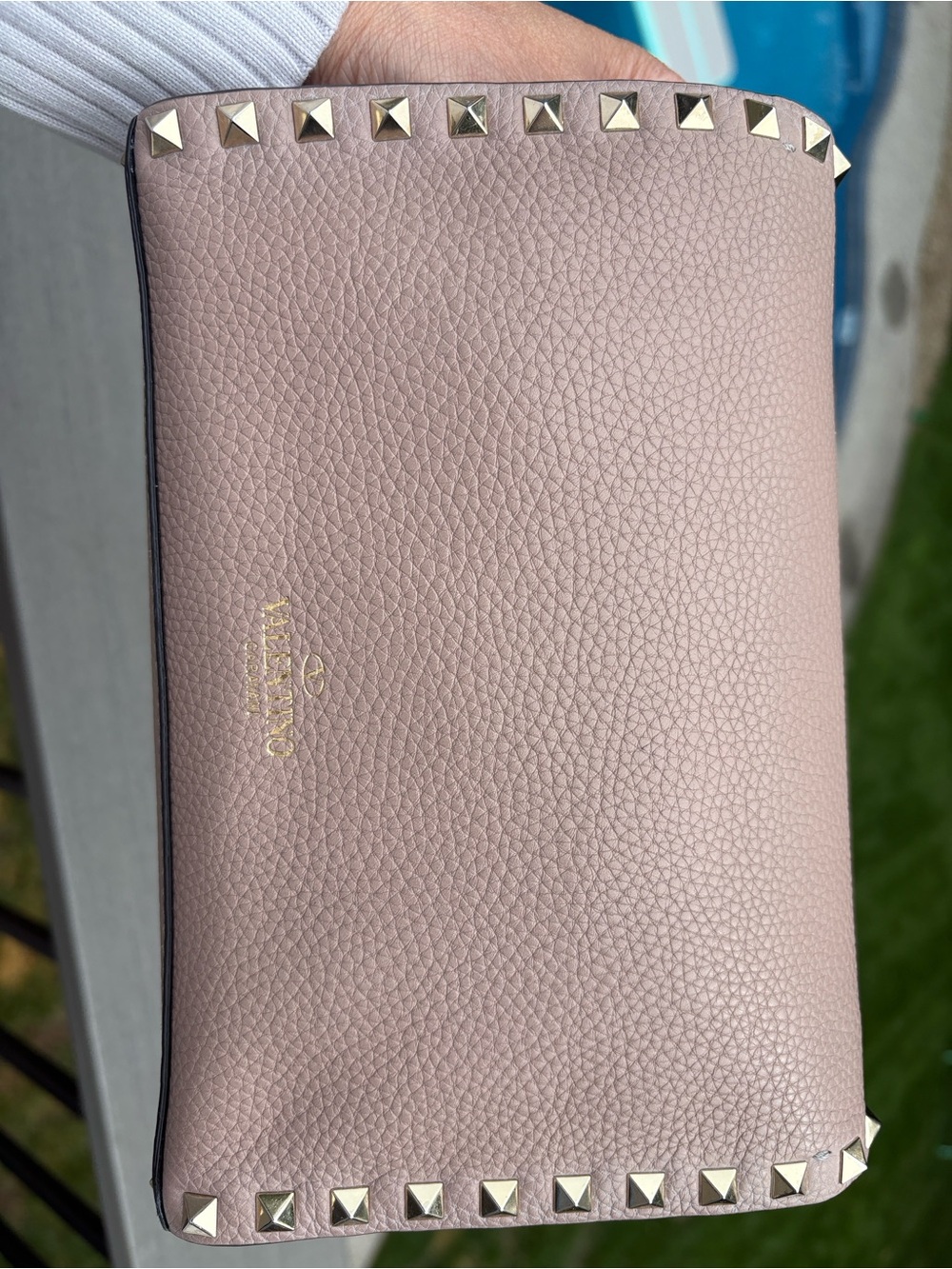 Tan Valentino Garivani Small Rockstud Calfskin Crossbody Bag - Picture 7 of 15